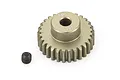Atrek HD aluminium 29T 48dp pinion gear with a small black grub screw on a white background.