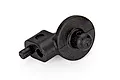 A black plastic RC car rear body mount component shown from a high angle against a white background.