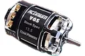 Team Powers Actinium V6S 13.5T brushless RC motor in black and silver with gold-plated solder tabs.