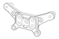 A black and white line drawing of an MJX RC front shock tower spare part.