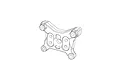 A black and white line drawing of an MJX RC front shock tower spare part.