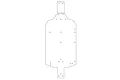 A black and white line drawing of an RC car main chassis plate showing mounting hole patterns.