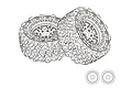 MJX RC All Terrain Tyres on Black Rims - Glued Wheels 2Pcs 14300D1