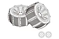 MJX RC 1/14 Paddle Tyres on Black Rims - Glued Wheels 2Pcs 14300E2