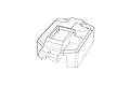 A black and white line drawing of an MJX RC dust proof chassis cover showing its structural shape and mounting points.