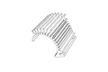 A line drawing of a curved aluminium heat sink designed for an RC motor.