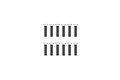 A technical line drawing showing twelve identical countersunk head screws arranged in two rows of six.