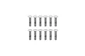A line drawing illustration showing twelve identical button head screws arranged in two rows of six.