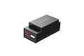 A black hard-case 3S LiPo battery for RC vehicles with a red power connector and white balance plug.