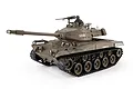 Heng Long M41 Walker Bulldog RC tank in olive drab finish with a tank commander figure, shown from a front-quarter angle on a white background.