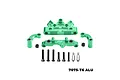 GPM Racing green anodized aluminium steering bellcrank and drag link assembly with included screws and nuts on a white background.