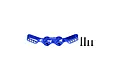 A blue anodized aluminium front shock tower for an RC car by GPM Racing, accompanied by four black mounting screws.