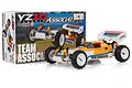 Team Associated YZ-10 Classic 1/10 scale 4WD electric RC buggy kit displayed next to its branded product packaging box.
