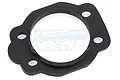 A black, flat, circular Rovan 1-degree rear hub shim with four mounting holes, isolated on a white background.