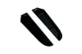Two black plastic fender duct accessories for 1/10 scale RC car bodies.