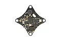 Top-down view of a black BetaFPV 5-in-1 brushless flight controller board with various electronic components and mounting holes.