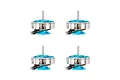 Four BetaFPV 1102 22000Kv brushless motors in ice blue, arranged in a grid on a white background.