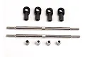 A set of two Traxxas 94mm turnbuckles with four black plastic rod ends and four metal pivot balls on a white background.
