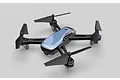 A studio shot of the UDI RC U89S quadcopter drone, featuring a sleek black and light blue body with four propellers against a plain grey background.
