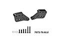A pair of black GPM Racing aluminium shock mounts with mounting screws and washers on a white background.