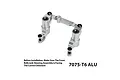 A silver GPM aluminium steering bell crank and drag link assembly for RC cars, shown on a white background with installation text.