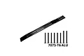 A black GPM Racing aluminium chassis plate with eight matching black screws on a white background.