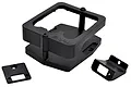 RPM ESC cage and brace set in black plastic, featuring a main cage, a flat mounting plate, and an angled bracket.