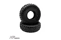 Two black Reefs RC 2.2 inch Scrub crawler tyres stacked on a white background, featuring aggressive tread patterns and embossed sidewall branding.