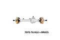 GPM Racing silver aluminium and brass front differential axle housing for SCX10 Pro RC crawler.