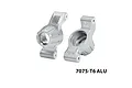 A pair of silver GPM Racing aluminium rear hubs for RC cars, featuring machined 7075-T6 aluminium construction and white plastic bushings.