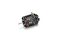 Hobbywing XeRun V10 G5 17.5T sensored brushless motor in black with copper windings, shown from a side angle against a white background.