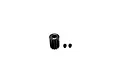 A black Reefs RC 13T pinion gear with two small grub screws on a white background.