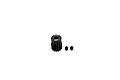 A black 15T XP pinion gear with two small grub screws on a white background.