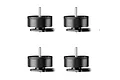 Four identical black brushless drone motors arranged in a grid against a white background.