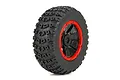 Losi 4.7/5.5" DBXL Off Road Tyres on Black/Red Rims - Beadlocked Wheels 2Pcs LOS45004