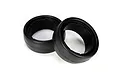 Two black rubber RC car tyre inserts for Losi 5IVE-T on a white background.