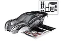 Traxxas 1/10 Rustler 4X4 ProGraphix Body Shell with Mounts - Clear/Black 6740L
