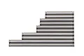 A set of eight silver metal suspension arm pins of varying lengths arranged in a stepped pattern on a white background.