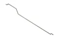 A thin, silver-coloured metal rod with bent ends, designed as a steering linkage or rudder shaft for an RC boat.