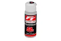 A bottle of Factory Team 9,000cSt silicone differential fluid, 59ml, featuring a white flip-top cap and black and red branding.