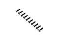 A set of ten black metal countersunk head screws arranged in a diagonal line against a white background.