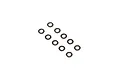 Ten small black circular washers arranged in two rows of five against a white background.