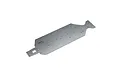 A silver aluminum RC car chassis plate for the Losi 22S Sprint, shown from a top-down perspective against a white background.