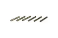 Six identical metal differential shafts arranged in a row on a white background.
