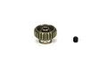 A TLR 24T 48P aluminum pinion gear with a black grub screw, isolated on a white background.
