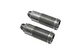 Two grey threaded metal RC shock bodies for TLR 8XT rear suspension.