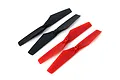 Two black and two red replacement drone propellers for the XK Innovations Alien X250, shown on a white background.