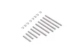 A set of metal hinge pins and E-clips for Losi Mini JRX2 RC car suspension.