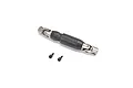 Losi center slider driveshaft for Mini LMT with two small grub screws on a white background.