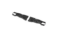 A pair of black molded plastic front suspension arms for a Losi 8XTE RC vehicle, shown against a white background.